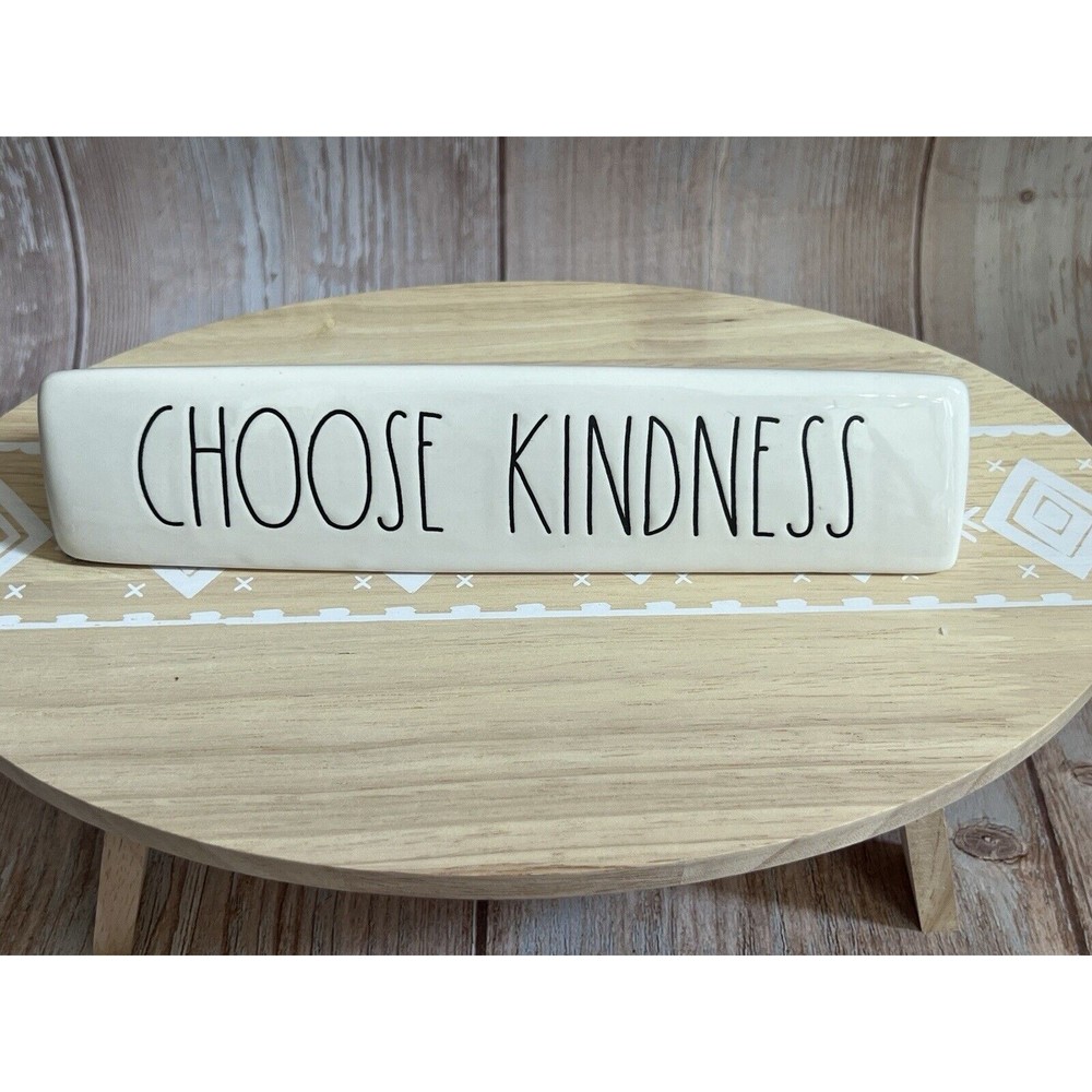 EUC Rae Dunn CHOOSE KINDNESS White Office Desk Plaque Sign Artisan Collection